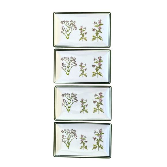 Shabby Chic Melamine Purple Floral Appetizer Dessert Plates 8x5 Set of 4 New - Picture 14 of 15